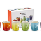 Stoneware Rainbow Set of 6 Espresso Mugs image number 1